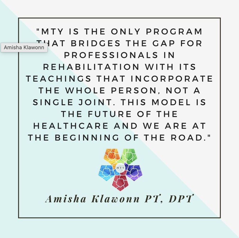 MTY: The Only Program that Bridges the Gap for Rehab Pros – Guest post by Dr. Amisha Klawonn
